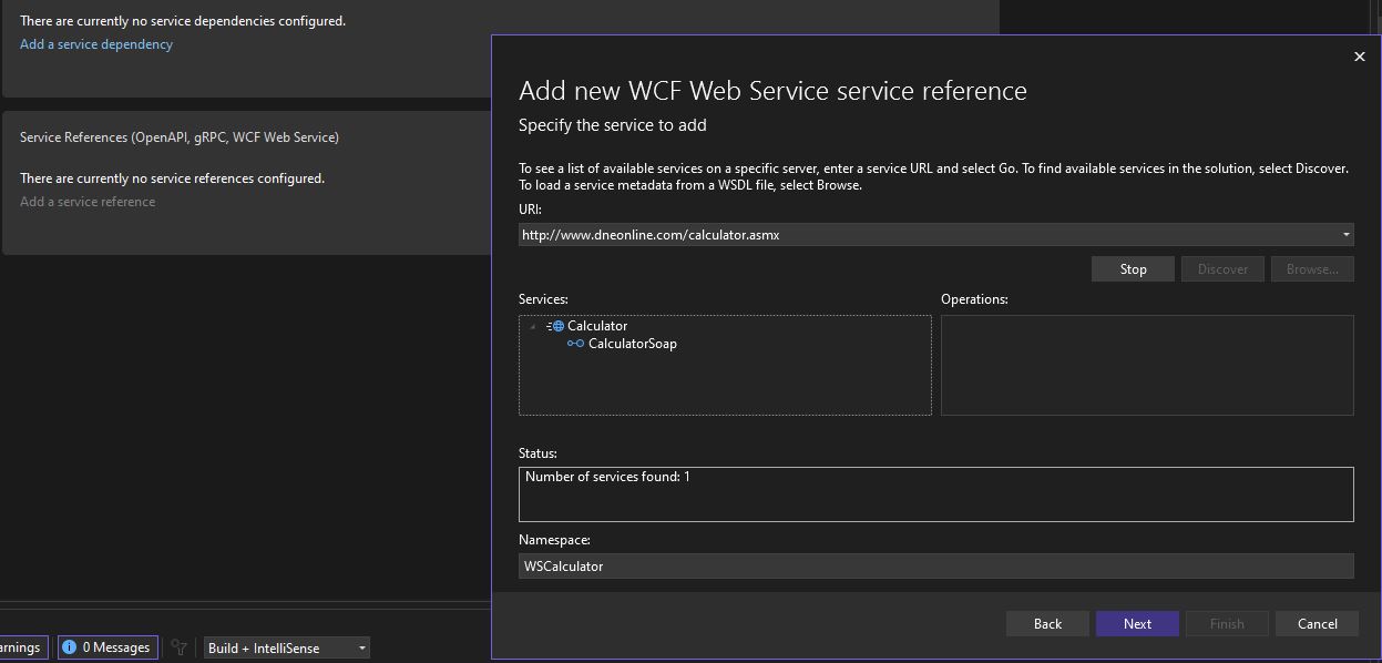 Add web service reference