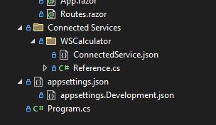 Connected services in solution explorer